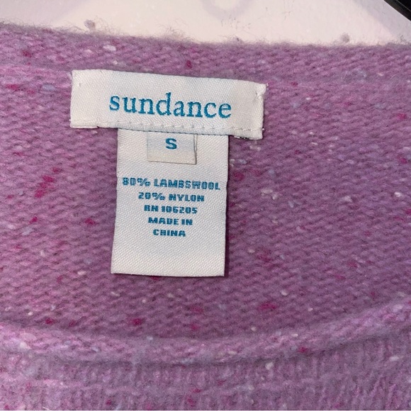 Sundance Lambswool Lavender Wide neck High Low Hem Sweater Size Small - Picture 2 of 5